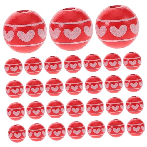 SHINEOFI 50 Stück Valentinstag Holzperlen mit Roten Herzstreifen Hängende Schmuckperlen für DIY Liebesdekorationen Kreative Bastelperlen für Armbänder und Halsketten Zubehör für Romantische SHINEOFI 50 Stück Valentinstag Holzperlen mit Roten Herzstreifen Hängende Schmuckperlen für DIY Liebesdekorationen Kreative Bastelperlen für Armbänder und Halsketten Zubehör für Romantische von SHINEOFI