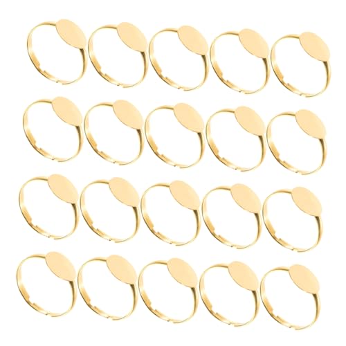 SHINEOFI 50 Stück Verstellbare Ringrohlinge mit Flacher Runde Fassung Schmuckherstellung Basis für Diy Projekte Klebbarer Ringsockel für Zeitstein Einlage Robust und Sicher SHINEOFI 50 Stück Verstellbare Ringrohlinge mit Flacher Runde Fassung Schmuckherstellung Basis für Diy Projekte Klebbarer Ringsockel für Zeitstein Einlage Robust und Sicher von SHINEOFI