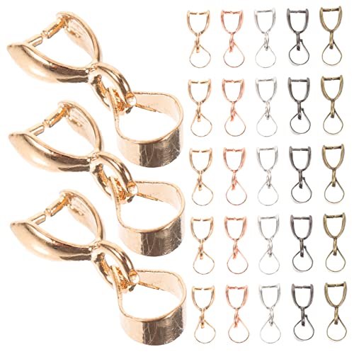 SHINEOFI 50 Stück hängende Schnalle armbandverschluss verschluss für armbänder charm anhänger schmuck basteln klein Quetschperlen Halsketten-Anhänger- Halskette Charms-Links Metall von SHINEOFI