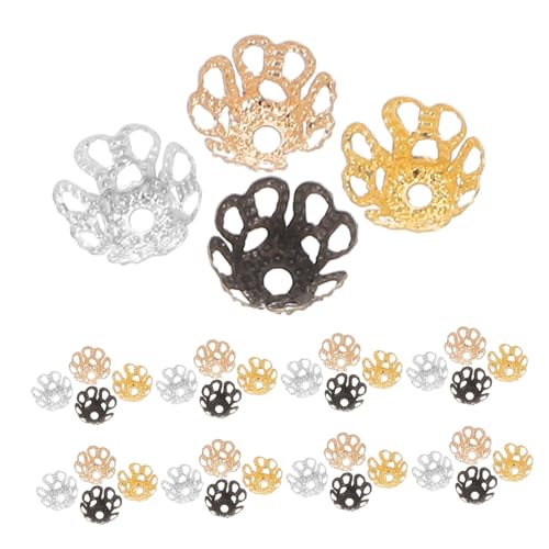 SHINEOFI 500 Stück Abstandsperlen Perlenkappen zur Schmuckherstellung Blumenkappen aus Metall Abstandshalterkappen für DIY Feststellungen Perlenkappen Abstandshalterkappen für Halsketten von SHINEOFI