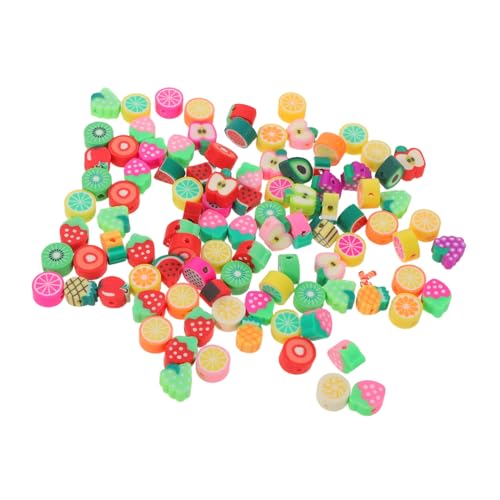 SHINEOFI 500 Stück Armband Perlen Polymer Clay Beads Polymertonperlen Armbandperlen Aus Ton Armband Schlüsselbund Halskette Frucht Tonperlenstränge Polymer-ton von SHINEOFI