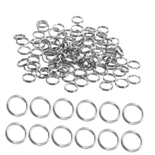 SHINEOFI 500 Stück Edelstahl Doppelringe Schmuckherstellungszubehör Biegeringe Metallring Schlüsselring Metallschlüssel Zubehör Geteilte Schlüsselanhängerringe Edelstahl von SHINEOFI