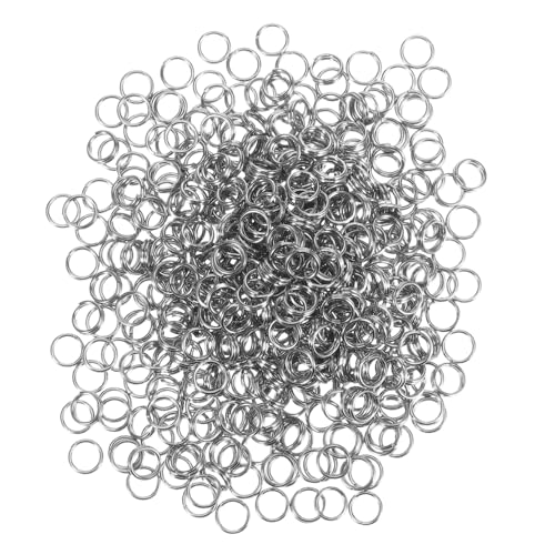 SHINEOFI 500 Stück Edelstahl Doppelte Split-ringe Schlüsselringe Starkes Verbindungselement für DIY Schmuck Schlüsselanhänger Armband Anhänger Zubehör Silber von SHINEOFI