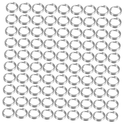 SHINEOFI 500 Stück Edelstahl Verbindung Ringe Doppelspaltringe Starke O-ringe für DIY Schmuck Schlüsselanhänger Hundeleinen Zubehör Silber von SHINEOFI