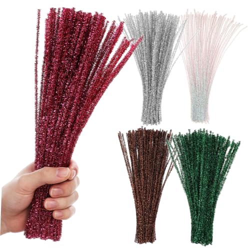 SHINEOFI 500 Stück Glitzer Pfeifenreiniger Biegsame Chenilledraht Bastelstäbe Eisen Flexible Metallic Fuzzy Stems für DIY Dekorationen Party Schule und Kreative Anwendungen SHINEOFI 500 Stück Glitzer Pfeifenreiniger Biegsame Chenilledraht Bastelstäbe Eisen Flexible Metallic Fuzzy Stems für DIY Dekorationen Party Schule und Kreative Anwendungen von SHINEOFI