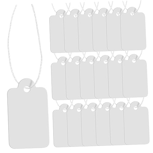 SHINEOFI 500 Stück Papieranhänger mit Baumwollfaden Leere Preisschilder Vintage Stil Robuste Geschenkanhänger für Hochzeit Partydekoration DIY Bastelprojekte Weiße Etiketten von SHINEOFI