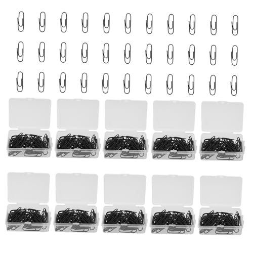 SHINEOFI 500 Stück Schwarze Büroklammern mit Kunststoffbeschichtung Metall-organizer-clips für Schonendes Sortieren von Dokumenten Wiederverwendbare Aktenklammern für Büro Schule und von SHINEOFI