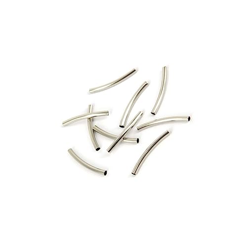 SHINEOFI 500 Stück Silberplattierte Gebogene Röhren Zwischenperlen Metallperlen für DIY Schmuckherstellung Armbänder Memory Wire Vielseitige Bastelperlen von SHINEOFI