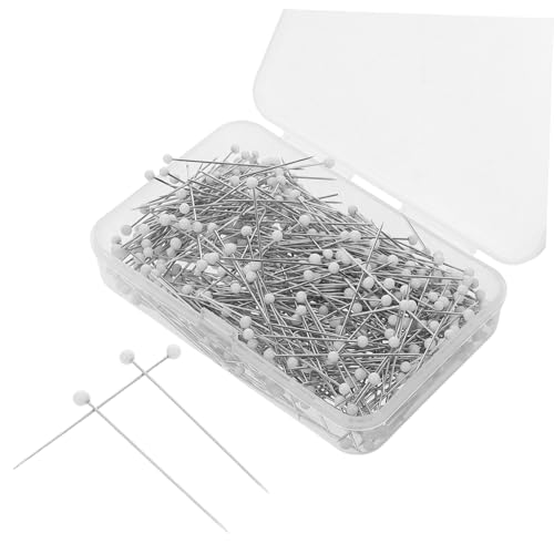 SHINEOFI 500 Stück Weiße Kopfnadeln für Stoffpositionierung Quilten und Nähen Glatte Nadelspitzen für Einfaches Handling Multifunktionale Stecknadeln für DIY Handwerk und Schneiderei von SHINEOFI