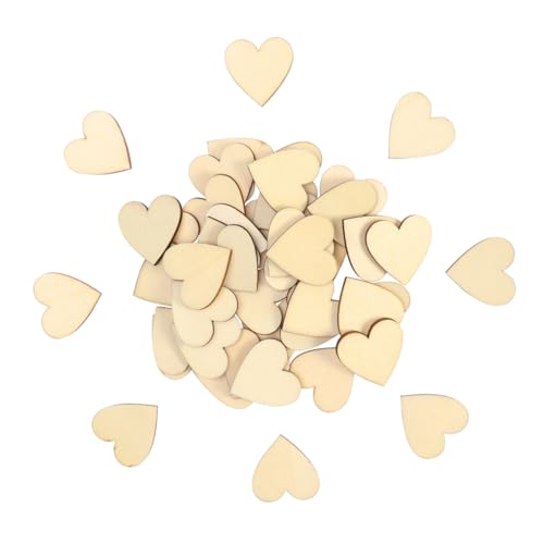 SHINEOFI 50Stücke Herz Holzscheiben Natürliche DIY Holzscheiben für Bastelarbeiten und Hochzeitsdekoration zum Bemalen und Verzierungen Holzfarbe von SHINEOFI