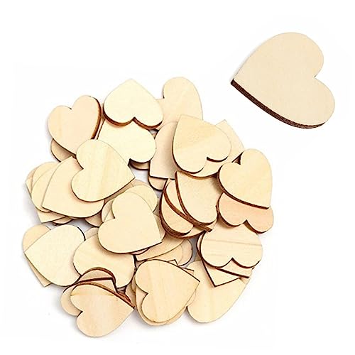 SHINEOFI 50Stücke Herzförmige Holzscheiben Unlackierte Natur Birkenholz Für DIY Bastelarbeiten Hochzeit Und Weihnachtsschmuck Umweltfreundliche Verzierungen von SHINEOFI
