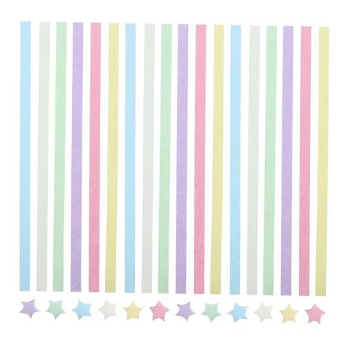 SHINEOFI 540 Stück Origami-sternpapier Geprägte Origami-streifen Origami-papierstreifen Schimmerndes Stern-origami-papier Stern-kartonpapier Strukturiertes Papier Zum Basteln von SHINEOFI