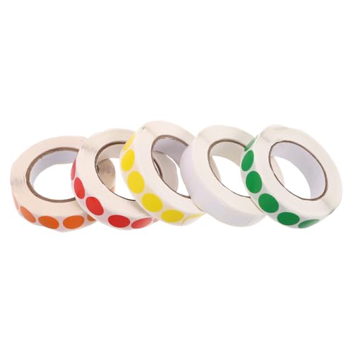 SHINEOFI 5Rollen Farbenfrohe Kleine Runde Aufkleber Selbstklebende Etiketten für DIY Kategorisierung für Büro Schule Bestandskontrolle und Personalisierte Beschriftungen SHINEOFI 5Rollen Farbenfrohe Kleine Runde Aufkleber Selbstklebende Etiketten für DIY Kategorisierung für Büro Schule Bestandskontrolle und Personalisierte Beschriftungen von SHINEOFI