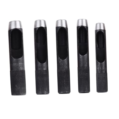 SHINEOFI 5Stücke Lederlocher Teilig Professionelles Stanzwerkzeug für DIY Lederhandwerk für Gürtel Taschen und Stoffe Präzise und Langlebig von SHINEOFI