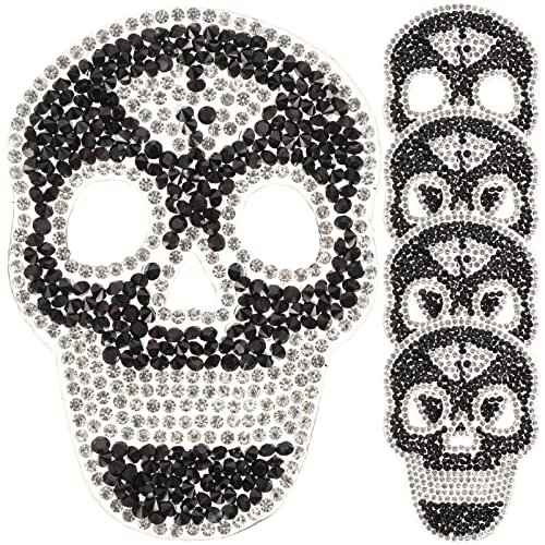 SHINEOFI 5Stücke Schädelflecken zum Aufbügeln Multifunktionale Dekorative Patches für Kleidung Taschen Hüte DIY Reparaturen und Verzierung Leicht und Platzsparend von SHINEOFI