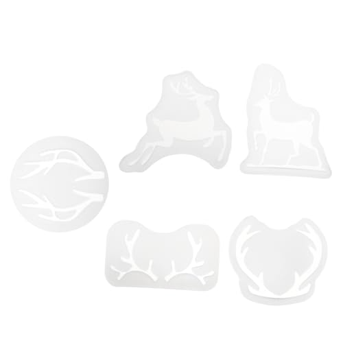 SHINEOFI 5Stücke Silikonformen Elchgeweih für DIY Weihnachtsgebäck Wiederverwendbare Gießformen für Kreative Backprojekte und Handwerksarbeiten von SHINEOFI