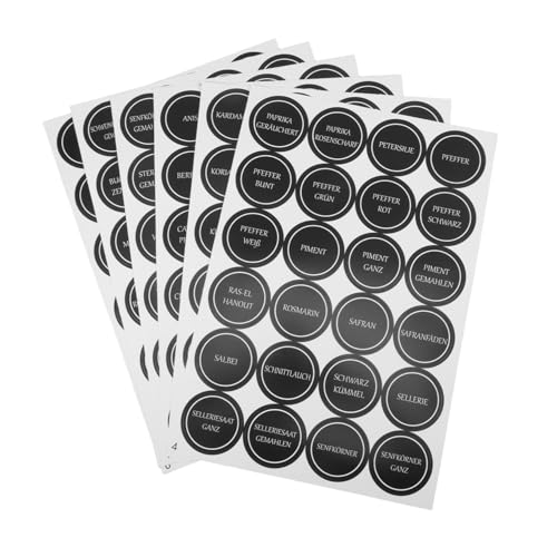 SHINEOFI 6 Blätter Runde Gewürzglas etiketten Selbstklebend mit Klarem Deutsch Beschriftet für Küchenbehälter und Gewürzaufbewahrung Wiederablösbar Stilvolle Vorratsorganisation für SHINEOFI 6 Blätter Runde Gewürzglas etiketten Selbstklebend mit Klarem Deutsch Beschriftet für Küchenbehälter und Gewürzaufbewahrung Wiederablösbar Stilvolle Vorratsorganisation für von SHINEOFI