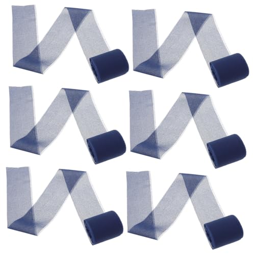 SHINEOFI 6 Rollen Chiffonband Blau Breit Handmade Fransen Geschenkband für Hochzeit Brautstrauß Geschenkverpackung Bastelband SHINEOFI 6 Rollen Chiffonband Blau Breit Handmade Fransen Geschenkband für Hochzeit Brautstrauß Geschenkverpackung Bastelband von SHINEOFI