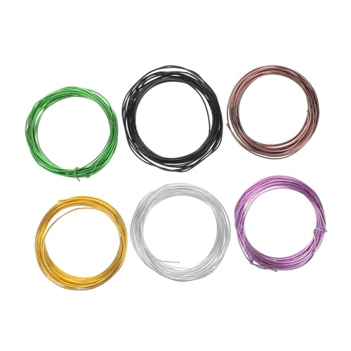 SHINEOFI 6 Rollen Flexibler Draht für Schmuckherstellung Floristik und Kreative DIY Projekte Gold Lila Silber Grün Braun Schwarz von SHINEOFI