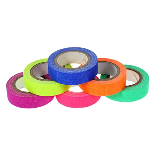 SHINEOFI 6 Rollen Leuchtband mit hoher Viskosität bodendeko wandverkleidung Neon Klebeband fensterdeko UV dekoratives Klebeband fluoreszierendes Stoffband im Dunkeln leuchten Band Baumwolle von SHINEOFI
