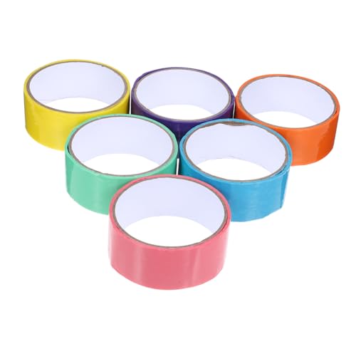 SHINEOFI 6 Rollen Makronenband Doppelseitige Klebebandrolle Klebriges, Kugelfarbenes Klebeband Klebriges Ballband Klebrige Kugelbänder Klebrige Kugeln Band Bunt Diy Klebeband Abs von SHINEOFI