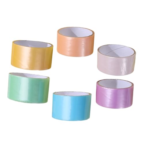 SHINEOFI 6 Rollen Perle klebriger Ballband klebrige Kugelbänder Handwerksbedarf Bastelband für farbiges Band dekoratives Klebeband Zubehör basteln Farbabdeckband bopp von SHINEOFI