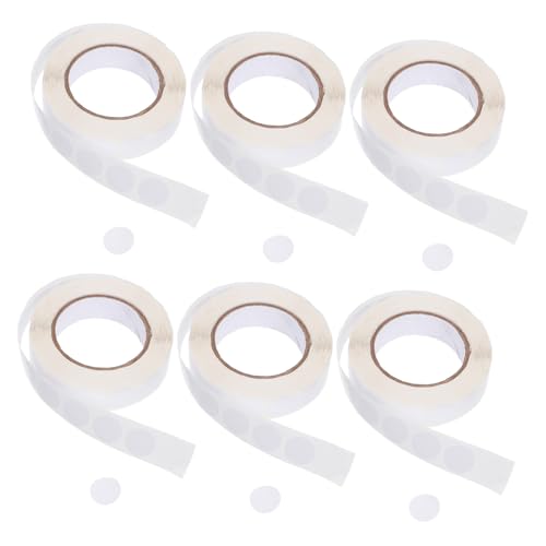SHINEOFI 6 Rollen Rundes selbstklebendes Etikett Siegel Aufkleber leere kreisaufkleber Klebeetiketten selbstklebende Etikett-Aufkleber Kreisetiketten runde Tags Klebetiketten Papier Weiß von SHINEOFI