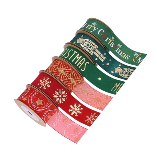 SHINEOFI 6 Rollen Weihnachtsband Breit Goldfolien-dekoratives Geschenkband für Festliche Verpackung DIY Basteln Schleifen Weihnachtsbaum Dekorationen SHINEOFI 6 Rollen Weihnachtsband Breit Goldfolien-dekoratives Geschenkband für Festliche Verpackung DIY Basteln Schleifen Weihnachtsbaum Dekorationen von SHINEOFI