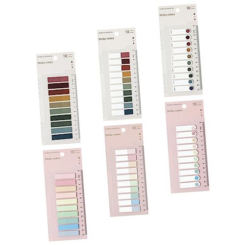 SHINEOFI 6 Sätze Papier Pastell Zubehör Für Buchanmerkungen Seite Klebrige Registerkarten Seitenführungs-tags Seitenmarkierung Lesen Seitenreiter Markierungsaufkleber Klebrige Seiten-tags von SHINEOFI