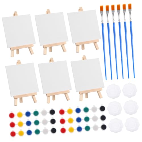 SHINEOFI 6 Sets Mini Ölmaltafeln Mini Leinwände Malleinwände Für Mini Malsets Kleine Staffeleien Zum Bemalen Leinwände Für Malpartys Bastelsets Malbedarf Stoff von SHINEOFI