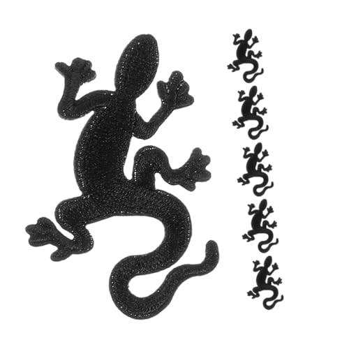 SHINEOFI 6 Stück Dekorative Gecko Stickerei Patches für Kleidung Applikationen für Jacken Hüte Taschen Rucksäcke Einfache Reparatur ohne Rückseitenkleber von SHINEOFI