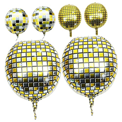 SHINEOFI 6 Stück Disco-Kugel-Ballon Party Helium große Disco-Ballons Blau weihnachtsbaumdeko tannenbaum dekoration hochzeitsdeko Veranstaltungsballons große Feenballons Aluminiumfolie von SHINEOFI