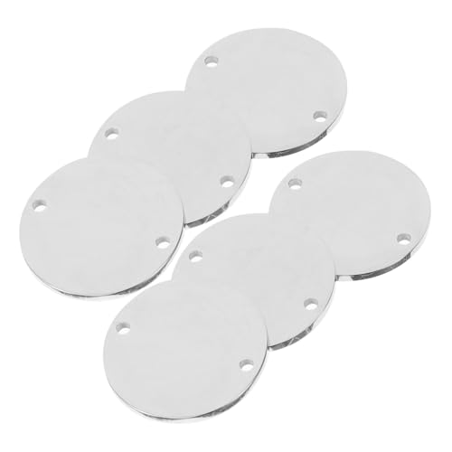 SHINEOFI 6 Stück Etikett Anhänger Leerzeichen edelstahlplatte edelstahlteller edelstahlschmuck DIY Schmuck Anhänger leerer Tag-Anhänger Stempelrohlinge für Hunde Rostfreier Stahl Silver von SHINEOFI