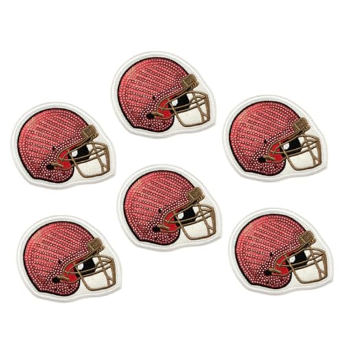 SHINEOFI 6 Stück Fußballhelm-aufnäher Zum Aufbügeln, Helm, Bestickte Jeans-aufnäher, Damen-sport-applikation, Mädchen-, Aufnäher Für Rucksäcke, Kleidung SHINEOFI 6 Stück Fußballhelm-aufnäher Zum Aufbügeln, Helm, Bestickte Jeans-aufnäher, Damen-sport-applikation, Mädchen-, Aufnäher Für Rucksäcke, Kleidung von SHINEOFI