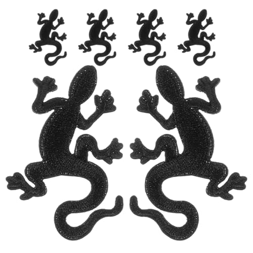 SHINEOFI 6 Stück Gecko Stickerei Patches DIY Applikationen für Kleidung Taschen und Jeans Leicht zu Nähen Langlebig und Farbecht für Kreative Reparaturen und Dekoration von SHINEOFI