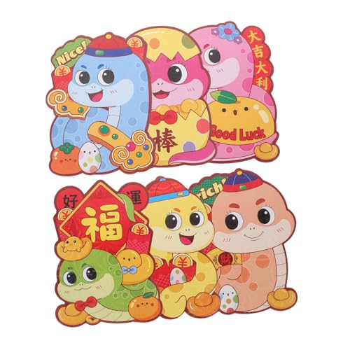 SHINEOFI 6 Stück Glücksumschläge Lustige Cartoon Designs für Jahr Schlange Rote Geldumschläge für Chinesisches Neujahr Praktisch für Hochzeiten SHINEOFI 6 Stück Glücksumschläge Lustige Cartoon Designs für Jahr Schlange Rote Geldumschläge für Chinesisches Neujahr Praktisch für Hochzeiten von SHINEOFI