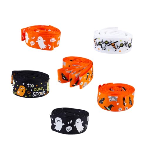 SHINEOFI 6 Stück Halloween-satin Mit Gewinde Halloween- Halloween -dekorationen Dekoratives Band Schleife Halloween-band-handwerk Verdrahtet Geschenkband 100% Polyester SHINEOFI 6 Stück Halloween-satin Mit Gewinde Halloween- Halloween -dekorationen Dekoratives Band Schleife Halloween-band-handwerk Verdrahtet Geschenkband 100% Polyester von SHINEOFI