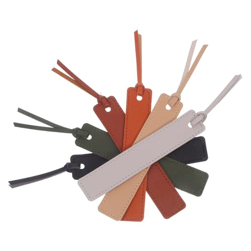SHINEOFI 6 Stück Handgenähte Leder-lesezeichen mit Lederband Dünne Vintage Bookmarks für Männer und Frauen Klassischer Stil Langlebige Seitenmarkierungen für Leser Schüler und Buchliebhaber von SHINEOFI