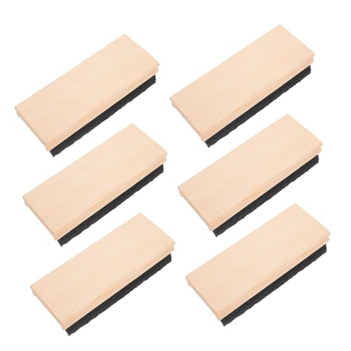 SHINEOFI 6 Stück Holz Filz Tafelwischer Ergonomischer Griff Leicht und Tragbar für Schule Büro und Kreativprojekte Effektive Kreideentfernung für Oberflächen von SHINEOFI