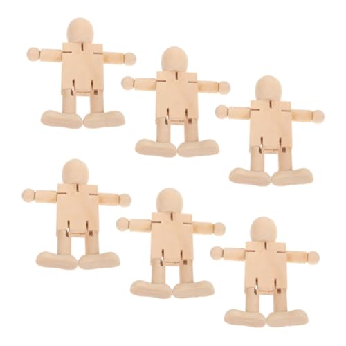 SHINEOFI 6 Stück Holzroboterpuppe Roboter Puppe Holzpuppen gestalten DIY Holzspielzeug holzfiguren interaktives Roboterfigur Holz Puppe Roboterholz zeichnen Beige SHINEOFI 6 Stück Holzroboterpuppe Roboter Puppe Holzpuppen gestalten DIY Holzspielzeug holzfiguren interaktives Roboterfigur Holz Puppe Roboterholz zeichnen Beige von SHINEOFI