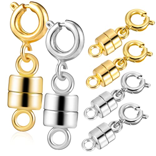 SHINEOFI 6 Stück Kleine Zylindrische Magnetschnalle Magnetischer Stecker Verriegelungskonverter Verlängerungsverschlüsse Für Halskettenketten Magnetische Schmuckverschlüsse Legierung von SHINEOFI