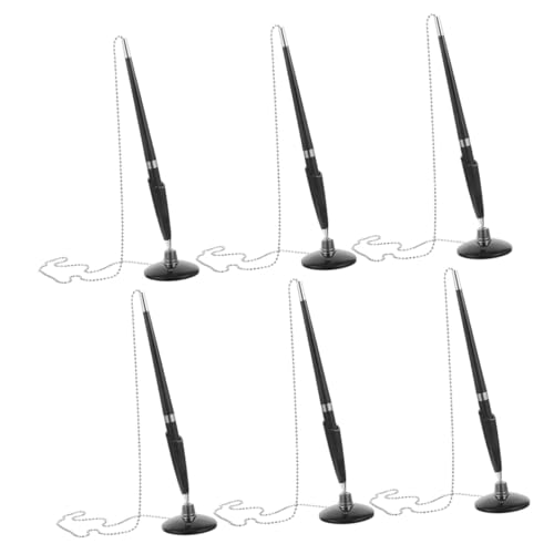 SHINEOFI 6 Stück Kugelschreiber mit Kette und Selbstklebendem Halter Drehbarer Stifthalter für Schreibtisch Theke Büro Empfang Bank Hotel Sichere Diebstahlsichere Stiftlösung SHINEOFI 6 Stück Kugelschreiber mit Kette und Selbstklebendem Halter Drehbarer Stifthalter für Schreibtisch Theke Büro Empfang Bank Hotel Sichere Diebstahlsichere Stiftlösung von SHINEOFI