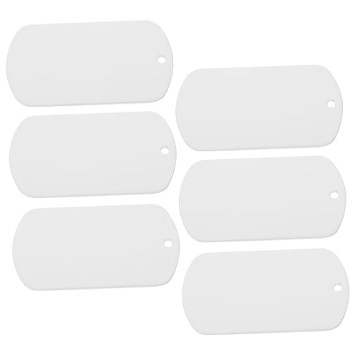 SHINEOFI 6 Stück Namensschild des Hotels Gravurrohlinge groß schmucklos kleines Namensschild edelstahlplatte edelstahlteller Türschild bedrucken Hoteltürschild Rostfreier Stahl Silver von SHINEOFI