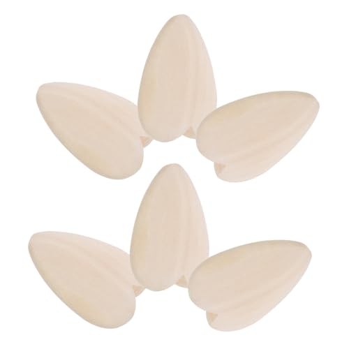 SHINEOFI 6 Stück Naturbelassene Holzperlen Herzform zum Bemalen Unfertige Bastelperlen für DIY Schmuck und Valentinstagsprojekte Kreativfördernd und Vielseitig von SHINEOFI
