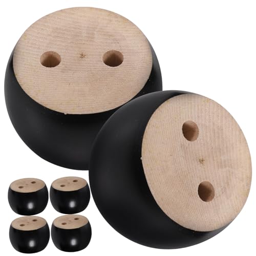 SHINEOFI 6 Stück Sofabeine aus Massivholz Hartholz schlank Nussbaum modern hohe Couchbeine Möbelbein -Riser Riser für Couch Füße für Möbel couch füße ersatz Stützbeine für Möbel Schwarz von SHINEOFI