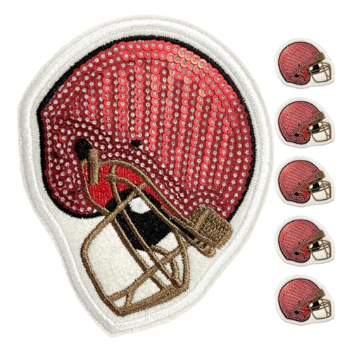 SHINEOFI 6 Stück Teiliges Football Helm Aufnäher Sportliche Stickerei Patches zum Aufbügeln für Kleidung Hüte Rucksäcke für Teamfans und Diy Projekte SHINEOFI 6 Stück Teiliges Football Helm Aufnäher Sportliche Stickerei Patches zum Aufbügeln für Kleidung Hüte Rucksäcke für Teamfans und Diy Projekte von SHINEOFI