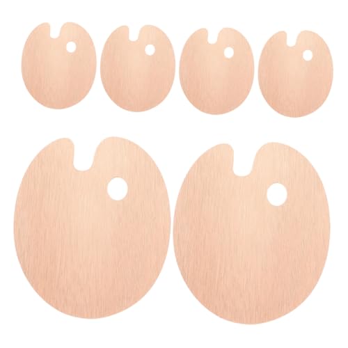 SHINEOFI 6 Stück Teiliges Holz Malpalette mit Ergonomischem Daumenloch Ovale Mischpalette für Aquarell Öl Acrylfarben Glatte Oberfläche für Einfache Reinigung und Vielseitige SHINEOFI 6 Stück Teiliges Holz Malpalette mit Ergonomischem Daumenloch Ovale Mischpalette für Aquarell Öl Acrylfarben Glatte Oberfläche für Einfache Reinigung und Vielseitige von SHINEOFI