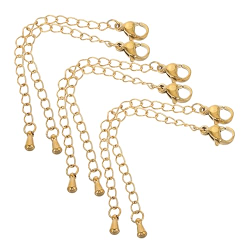 SHINEOFI 6 Stück Teiliges Kettenverlängerungs mit Karabinerverschluss Robustes DIY Schmuckzubehör für Halsketten Langlebige Modekette Vielseitig Kombinierbar Goldfarben SHINEOFI 6 Stück Teiliges Kettenverlängerungs mit Karabinerverschluss Robustes DIY Schmuckzubehör für Halsketten Langlebige Modekette Vielseitig Kombinierbar Goldfarben von SHINEOFI