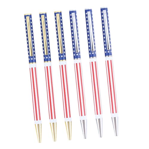 SHINEOFI 6 Stück Teiliges Kugelschreiber mit Sternmuster Rotierendes Design für Komfortables Schreiben Patriotische Stifte für Schüler Lehrer und Bürobedarf Handliches Schreibzubehör für SHINEOFI 6 Stück Teiliges Kugelschreiber mit Sternmuster Rotierendes Design für Komfortables Schreiben Patriotische Stifte für Schüler Lehrer und Bürobedarf Handliches Schreibzubehör für von SHINEOFI