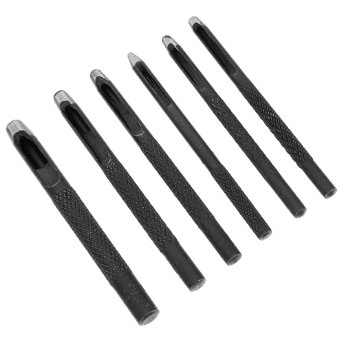 SHINEOFI 6 Stück Teiliges Lochstanzer Industrieller Schwarzer Hohlstanzer Vielseitiges Lochwerkzeug für Kleidung Handtaschen Einfache Handhabung Verschiedene von SHINEOFI
